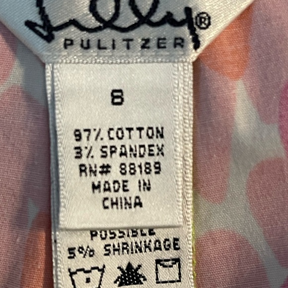 Lilly Pulitzer Green & Pink Floral Capris Pedal Pushers Women’s Size 8 EUC - Picture 6 of 6